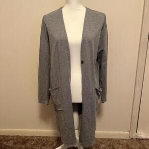 J Jill Oversized Pima Cotton Open Cardigan Minimalist Office Wear